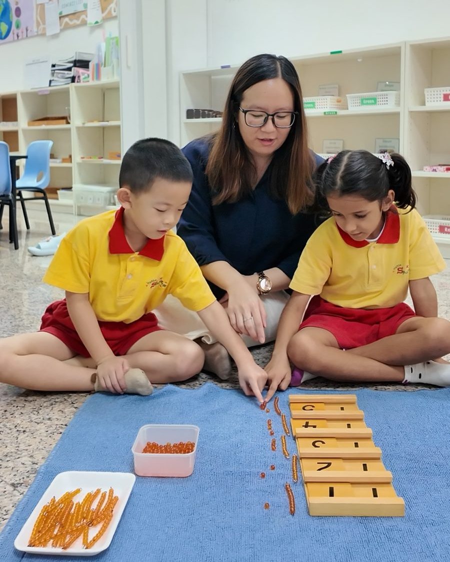 Montessori mathematics materials in use